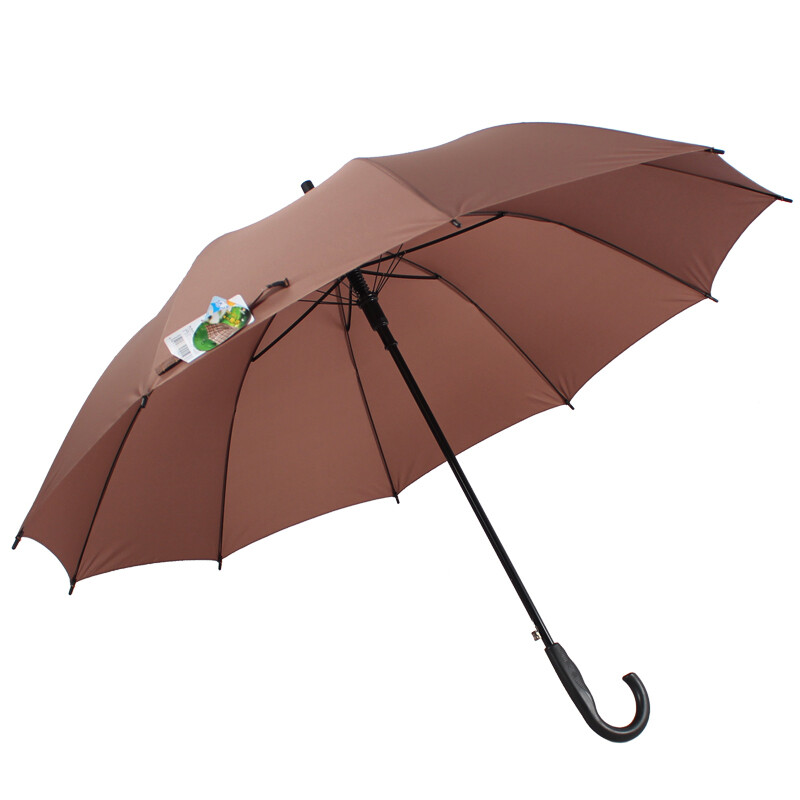 Paradise umbrella solid color reinforced strong water repellent dry black pole steel self opening straight pole business umbrella camel 193e