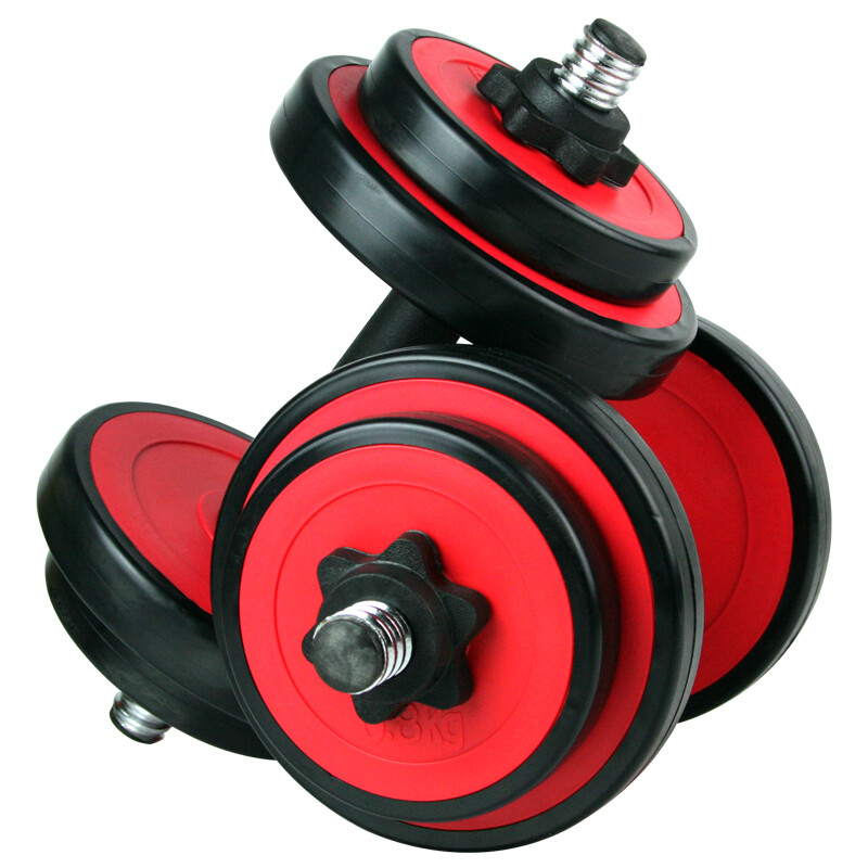 Chengyue dumbbell barbell 10kg red detachable natural color glue men's and women's sports fitness equipment cy-120