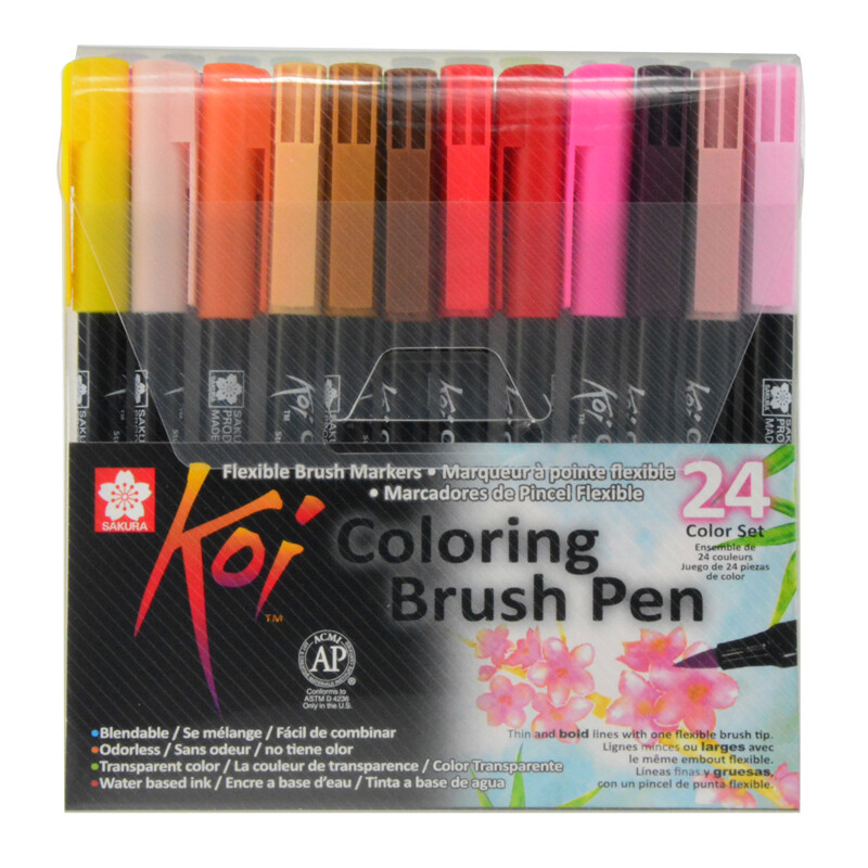 Sakura Sakura Sakura watercolor brush 24 color set xbr-24 soft head marker professional painting cartoon fashion design [imported from Japan]