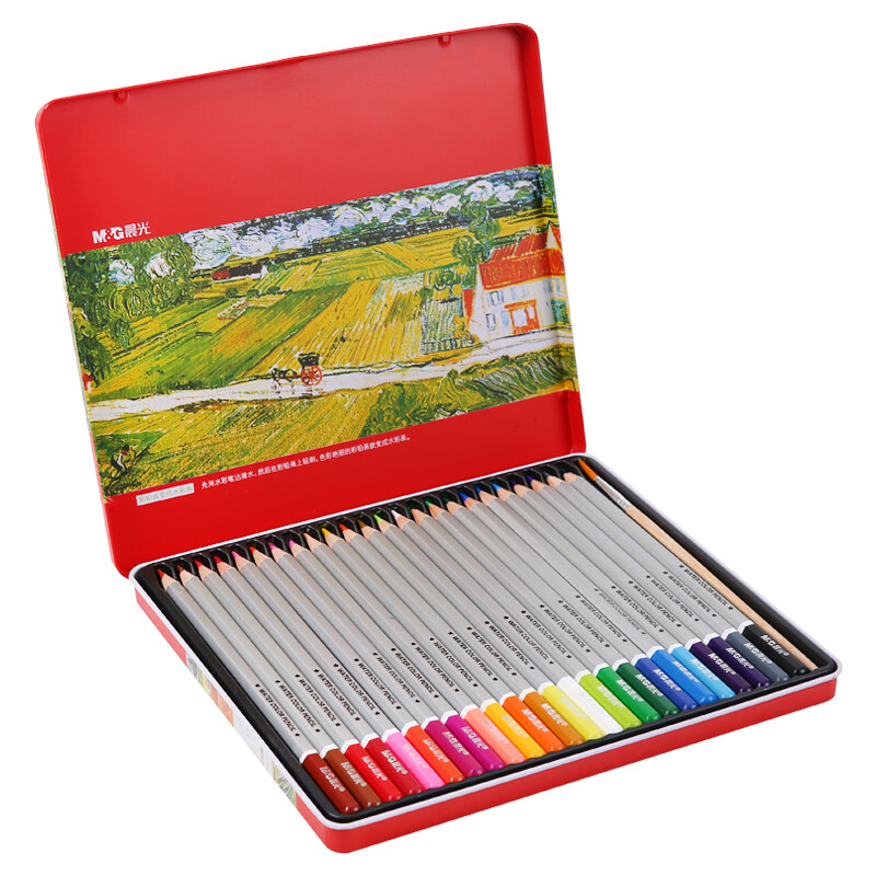 Chenguang (M & G) awpq1902 iron box hexagonal water-soluble color pencil color lead 24 colors / box