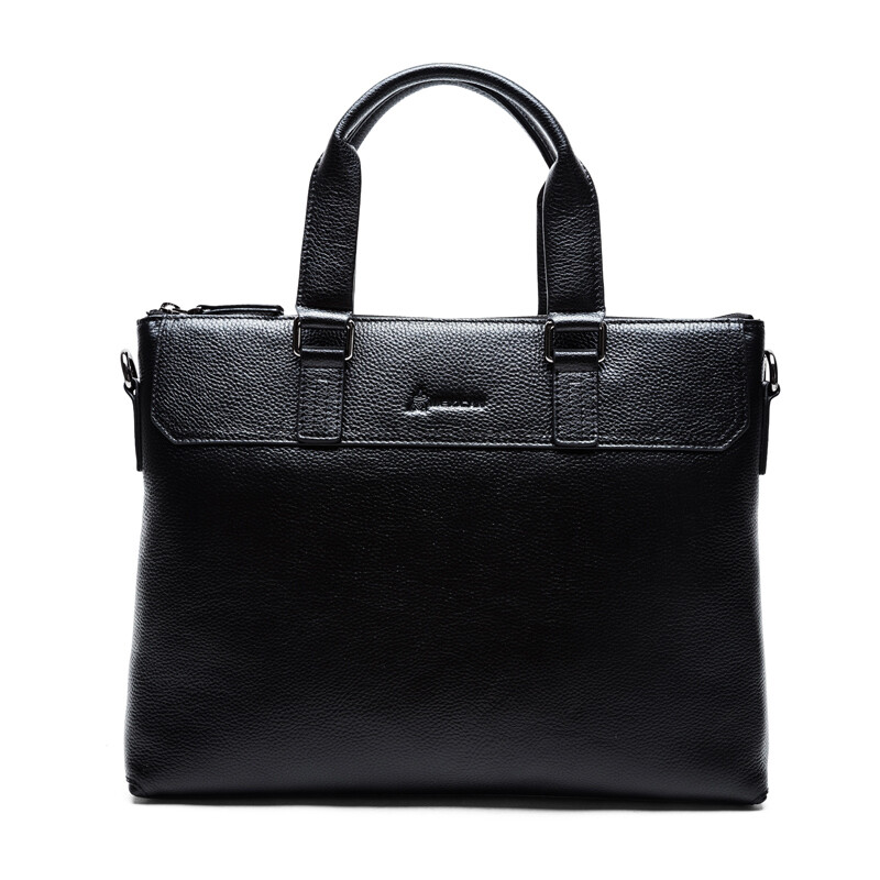 Scarecrow (Mexico) business leisure cowhide men's bag leisure fashion first layer cowhide horizontal style briefcase mxc50136m-02 black