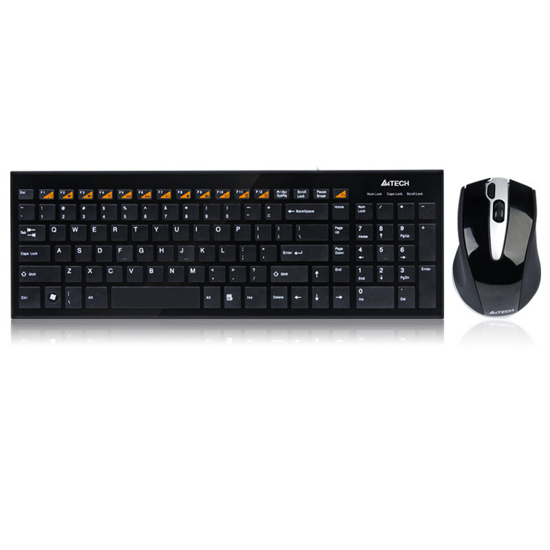 Shuangfeiyan (A4Tech) 9500f wireless mouse keyboard set wireless keyboard mouse set wireless keyboard mouse set multimedia keyboard computer keyboard notebook keyboard black