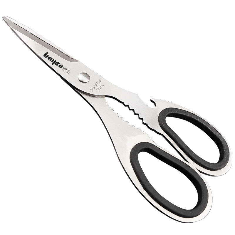 Baige bayco stainless steel kitchen scissors all steel handle multifunctional chicken bone scissors bd2817