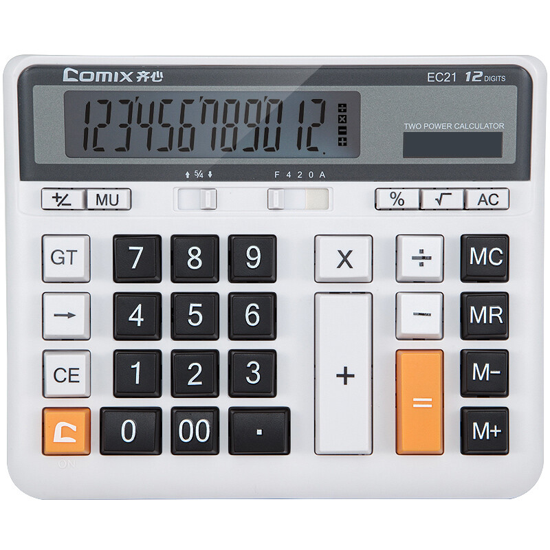 Comix ec21 dual power large computer key desktop office calculator 12 bits