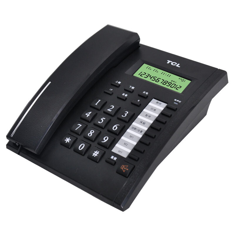 TCL hcd868 (79) TSD telephone landline caller ID battery free handsfree wall mounted home office classic corded landline Business Edition (black)
