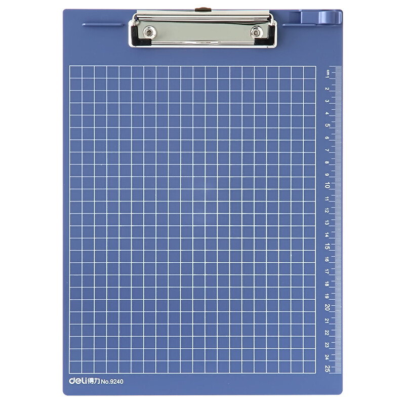 Deli 9240 multifunctional solid color writing board clip dark blue