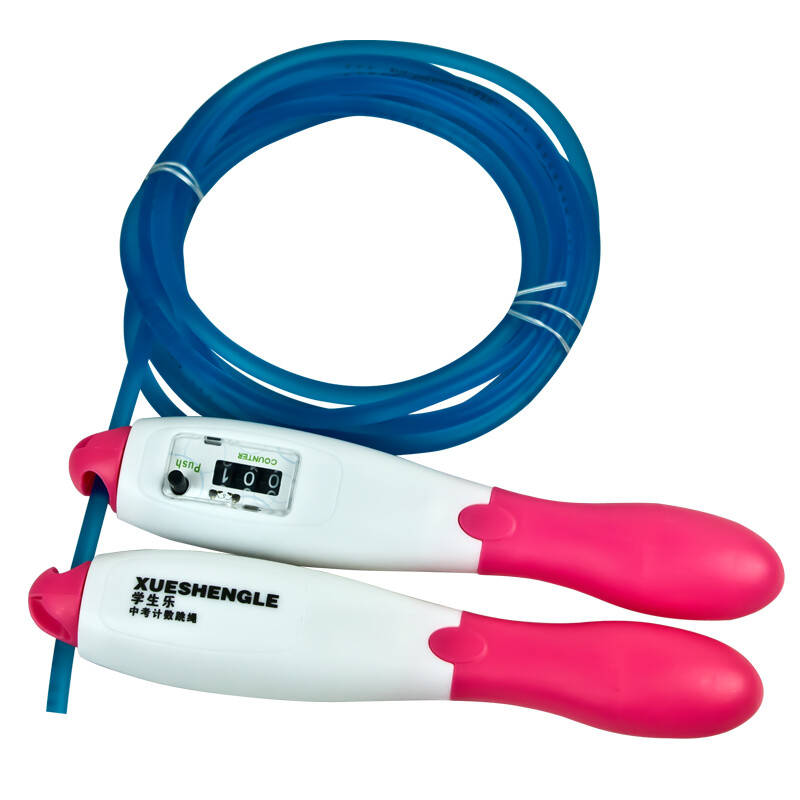 Jianle mechanical counting rope skipping portable plastic handle adjustable translucent soft rope adult female children C-03 color random
