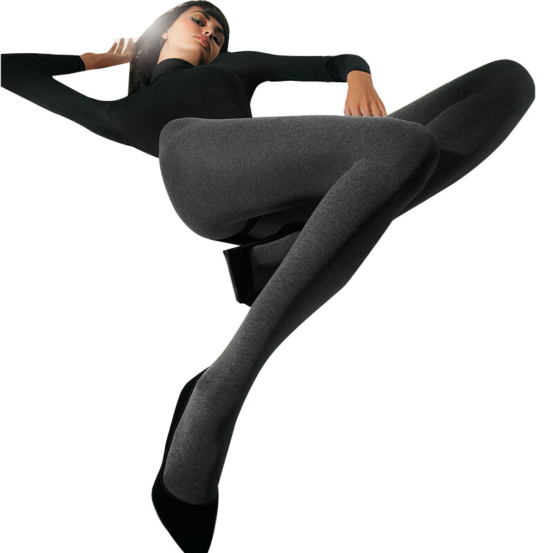 Longsha bottomed pantyhose 1200D autumn and winter silk stockings Mini Plush thickened pantyhose 2 Pack Black Double Size