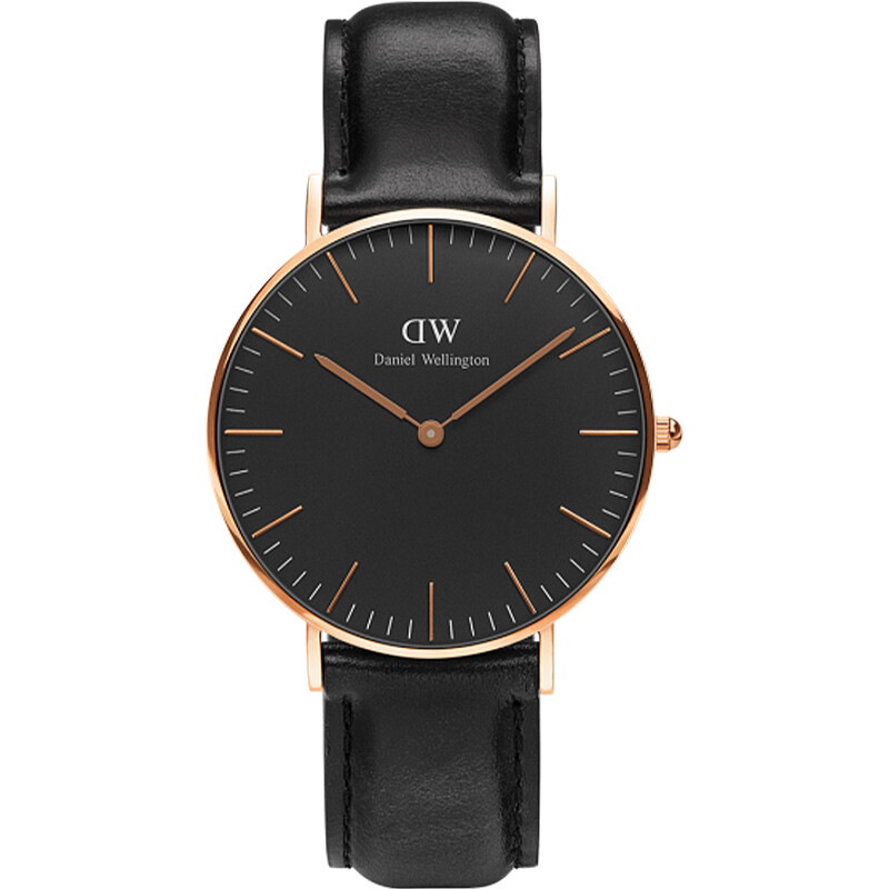 Daniel Wellington watch DW women's watch 36mm black dial gold edge belt ultra thin women's quartz watch dw00139
