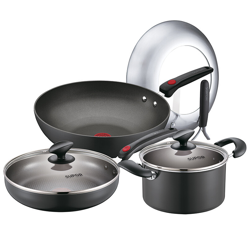 SUPOR fire red point series non stick pot set combination three piece set tp1627e