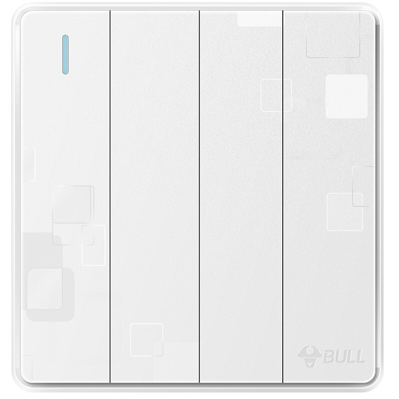 Bull switch socket G18 series four way single control switch large panel with fluorescent 86 panel g18k411 texture white