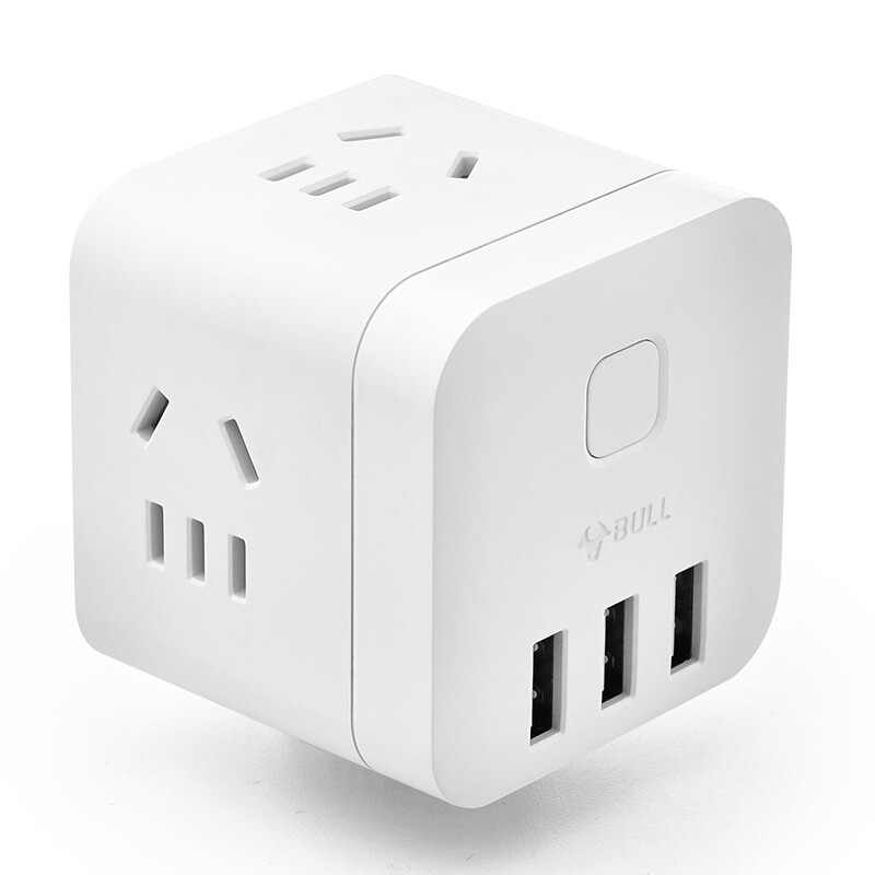 Bull gn-u303uw wireless Rubik's cube USB socket patch panel / plug row / plug row / wiring board / drag line board 3usb interface + 3 jack