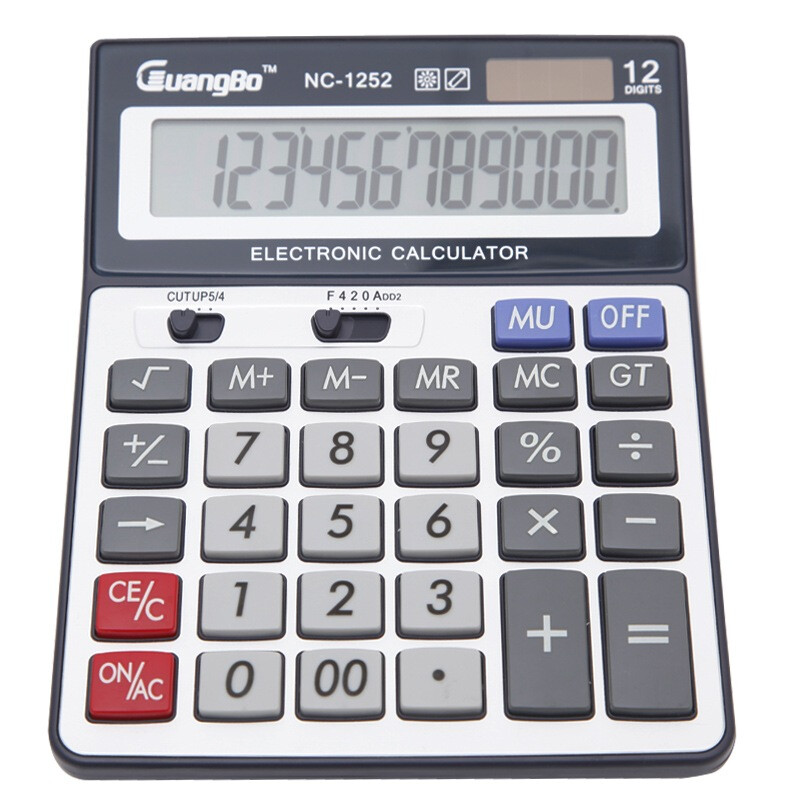 Guangbo nc-1252 large screen desktop calculator / computer single package