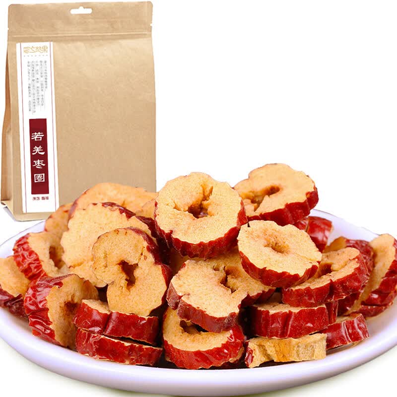 果然之家大枣干枣片红枣圈150g 新疆特产无核若羌灰枣煲汤熬粥泡茶营养点心 无核红枣干脆枣圈休闲零食-融创集采商城