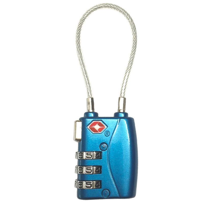 Xinqin customs code lock travel trolley case TSA steel wire padlock blue
