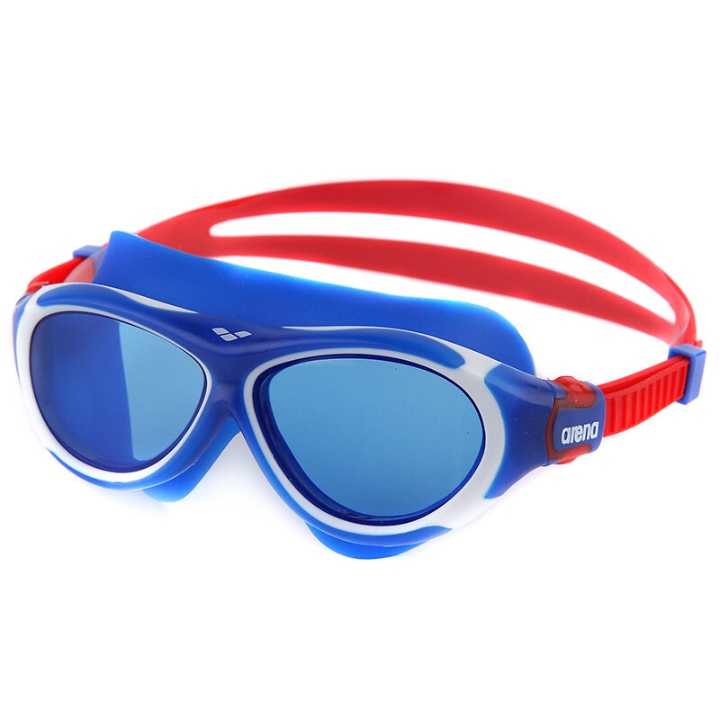 Arena arena children's swimming goggles waterproof and fog proof HD large frame children's swimming glasses comfortable fit 6-12 year old boys and girls swimming goggles agg390j-blu blue