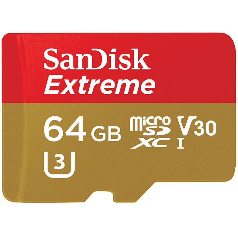 SanDisk 64GB TF (microSD) memory card U3 C10 A2 V30 4K supreme speed mobile version, reading speed 160MB / s, writing speed 60MB / S