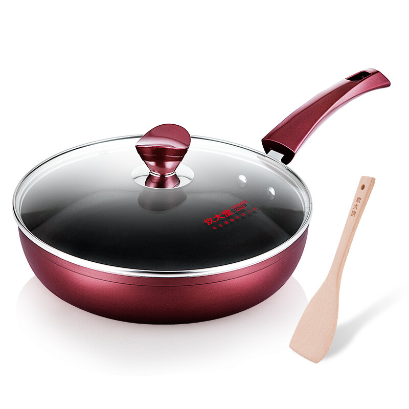 Cooking Dahuang pan non stick pan 28cm less oil smoke frying pan frying pan frying pan frying steak pancake frying egg frying pan electromagnetic oven gas stove open fire universal cooker wg44594
