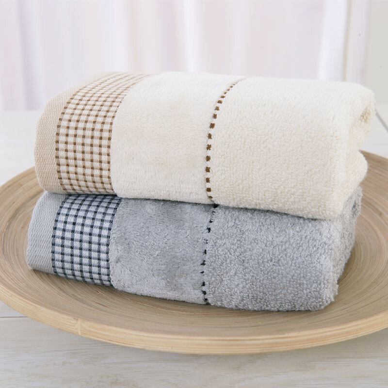 Gold towel home textile pure cotton twist Free Satin cut velvet face wash towel two pack Brown / gray 76g / piece 66 * 34cm