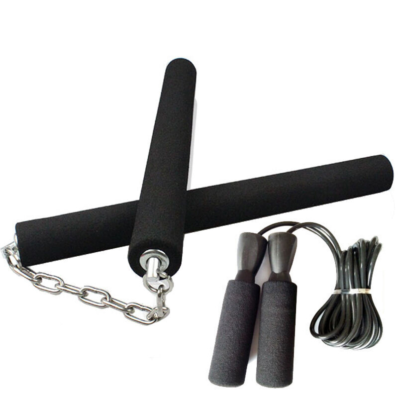 Dewick safety sponge nunchaku novice practice teaching double cut stick children's women's earth practice Safety Foam nunchaku adult black jump rope