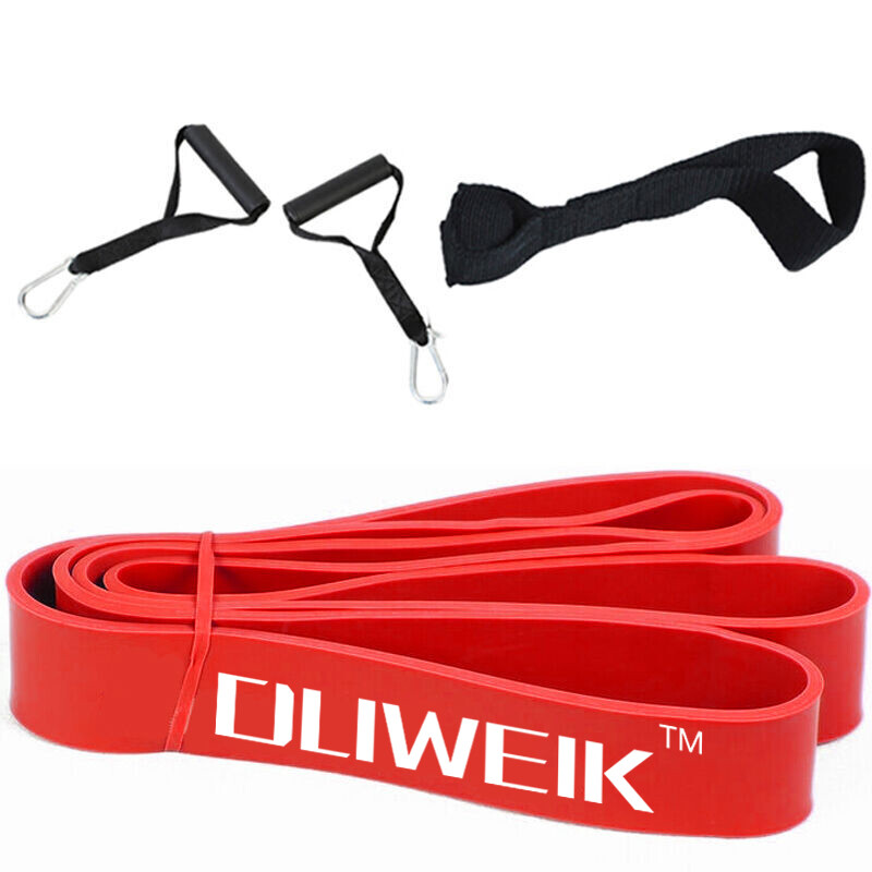 Dewick men's fitness tension band training resistance band flat rubber band tension ring elastic band tension band red + handle door buckle 40-80 pounds