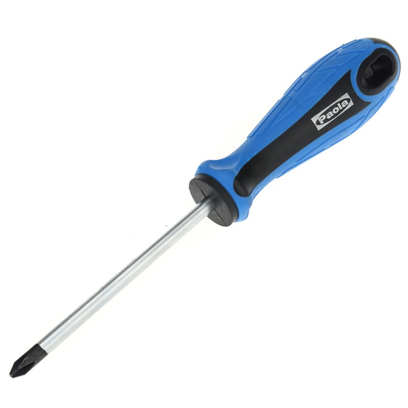 Paola high quality vanadium steel strong magnetic slotted screwdriver 6 × 100mm double color rubber plastic handle hardware tool screwdriver 1511