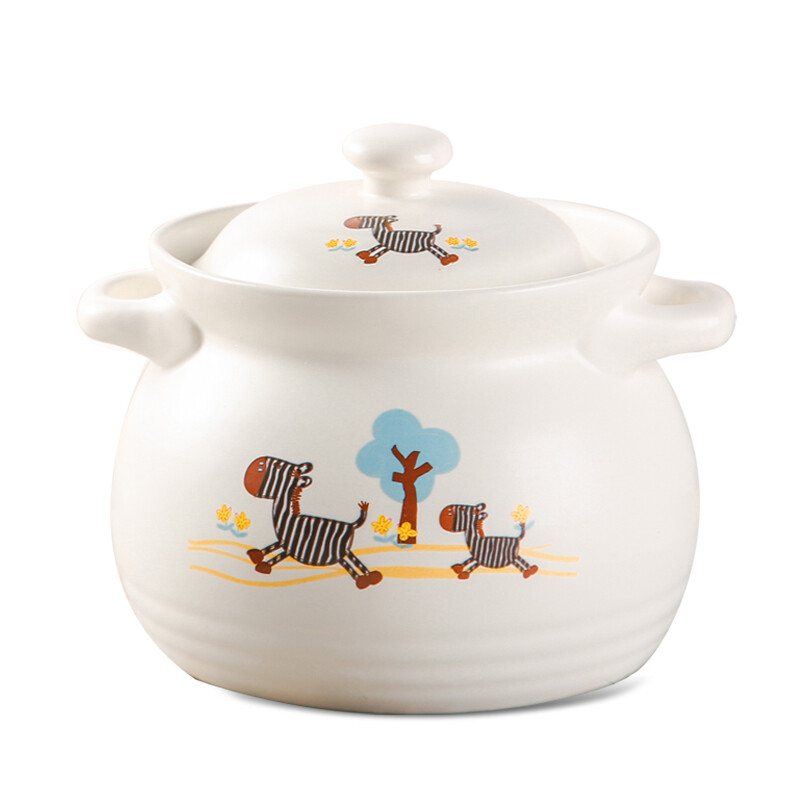 Clay fireman soup pot ceramic zebra 4.6l Ruyi soup pot enamel heat-resistant casserole soup pot stew