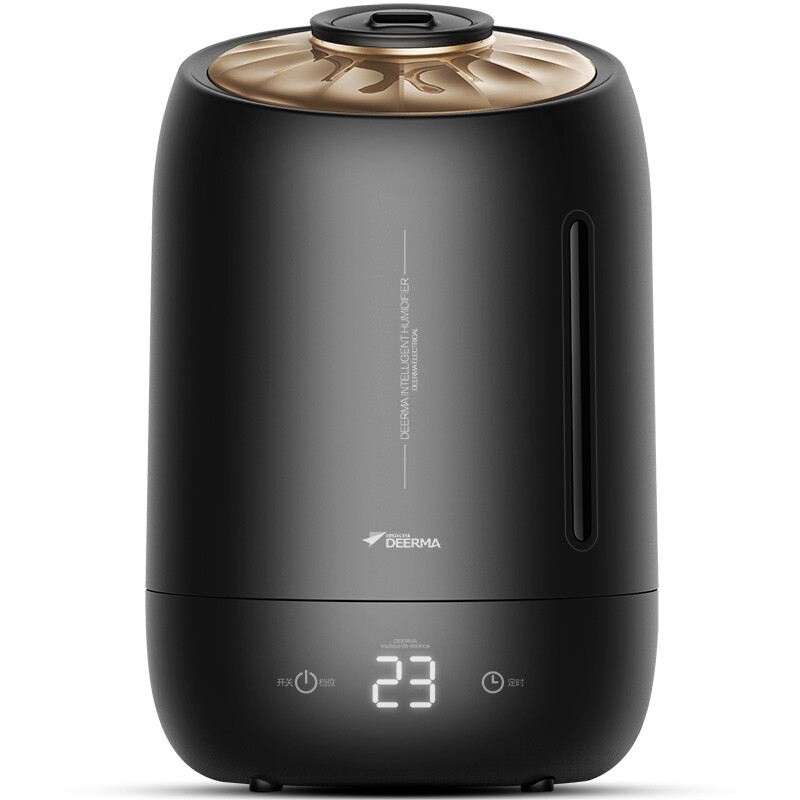 Deerma humidifier 5L large capacity touch temperature sensing mute mini office bedroom household aromatherapy humidification dem-f600 (Pearl Black)