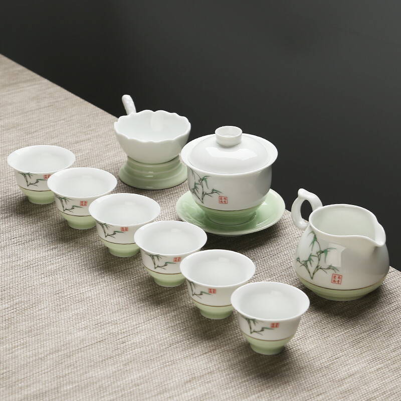 Sushi ceramics tea set set Yuanqing Ceramic Teapot Tea Cup Kung Fu tea set (cover bowl)