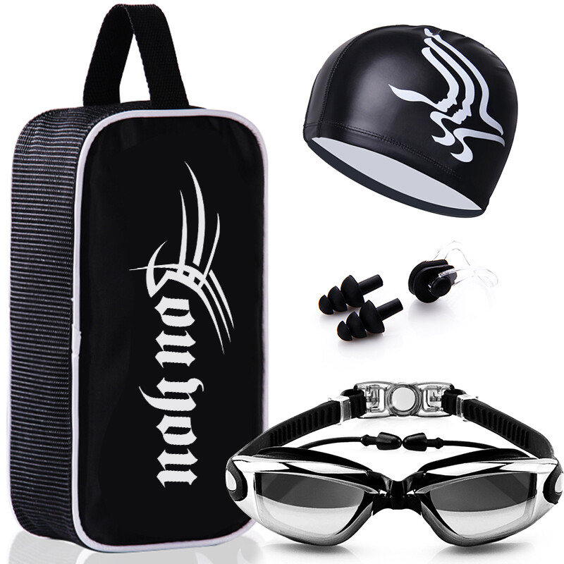 You swimming goggles men's and women's waterproof and fog proof swimming glasses HD swimming goggles z6615 electroplated black flat light
