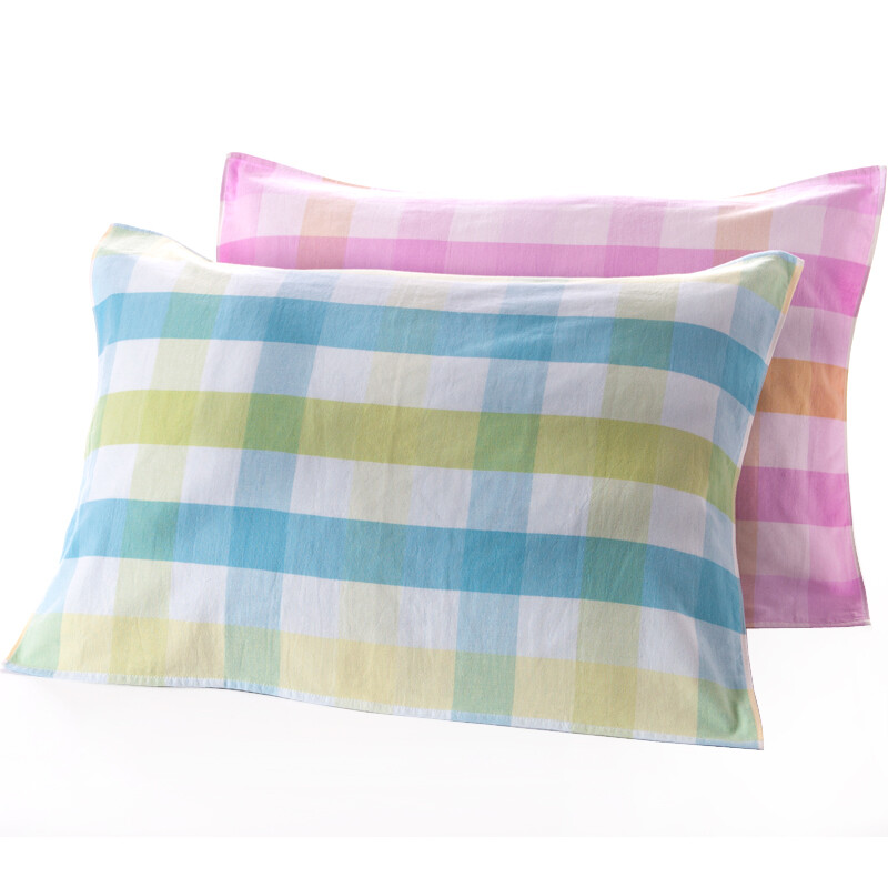 Gold towel home textile pure cotton double-layer gauze pillow towel Two Pack Red / Blue 125g / piece 52 * 80cm