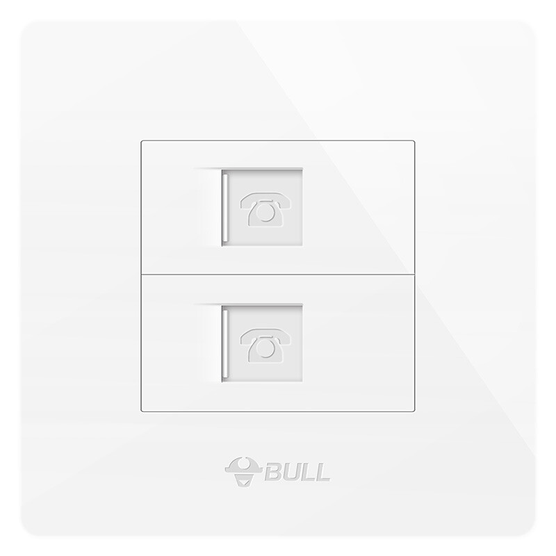 Bull switch socket G07 series two position telephone socket 86 panel g07t211 white