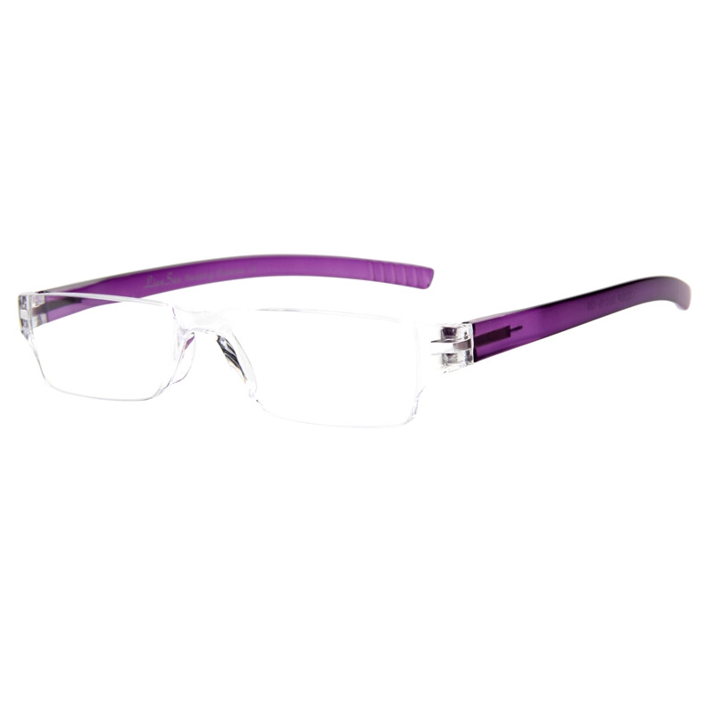 Liansan presbyopic glasses men's frameless resin transparent portable glasses women's presbyopic glasses 2220 150 degrees purple