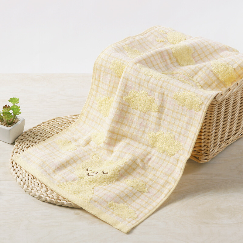 Gold towel home textile cotton small towel children's towel soft absorbent stripe embroidered single strip blue 50 * 25cm