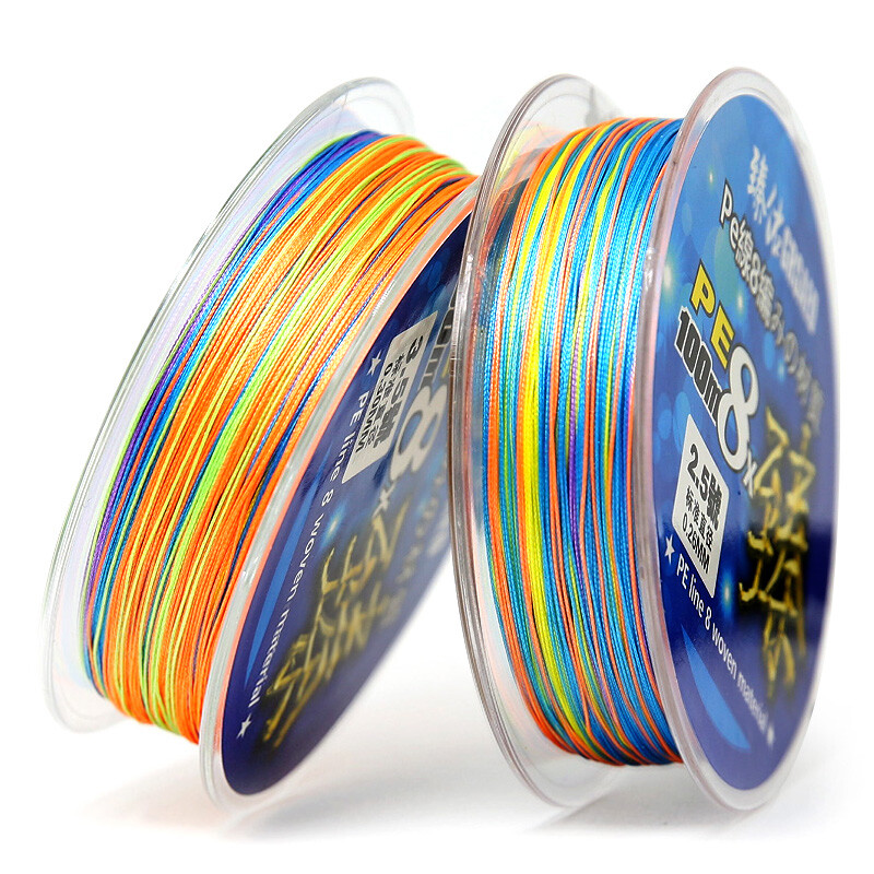 Grsaed fishing gear PE braided line colorful 8 braided 0.6 dalima fishing line competitive leisure wild fishing 100m fishing line