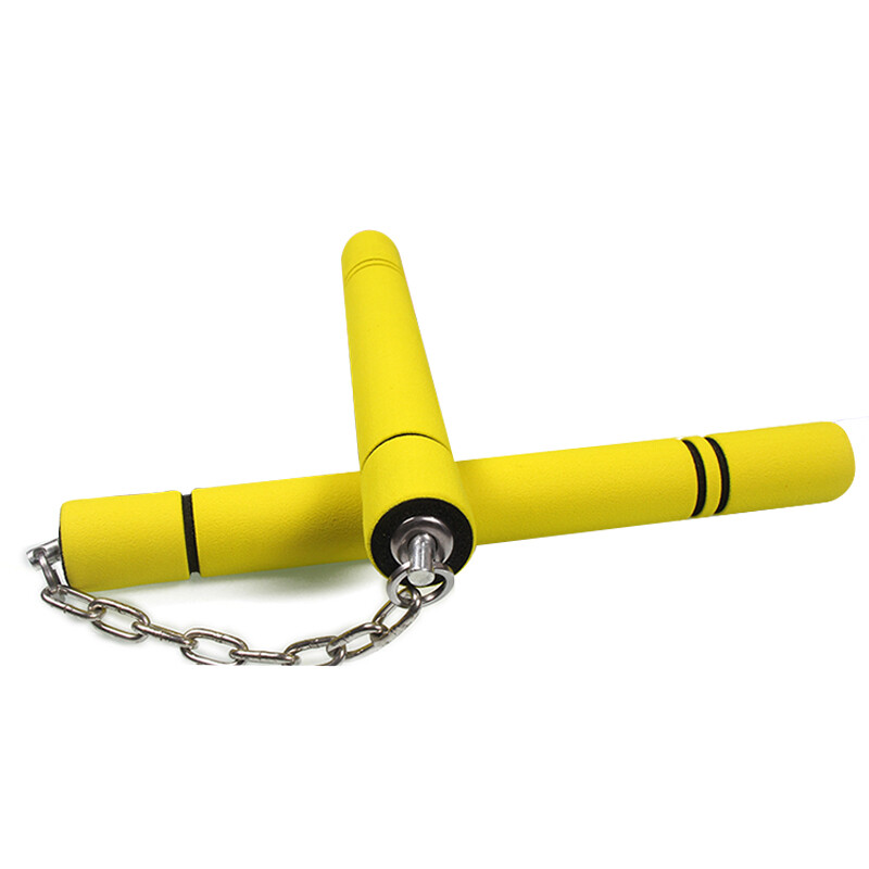 Dewick sponge nunchaku children's beginner practice nunchaku foam toy two-piece stick chain yellow