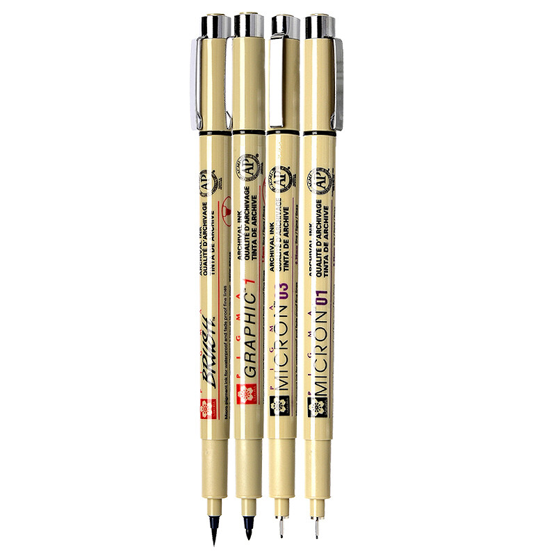 Sakura Sakura Sakura pigma needle pen 6 comic sets (005 01 05 08 FB highlighter pen) line drawing comic stroke design hand drawing [imported from Japan]