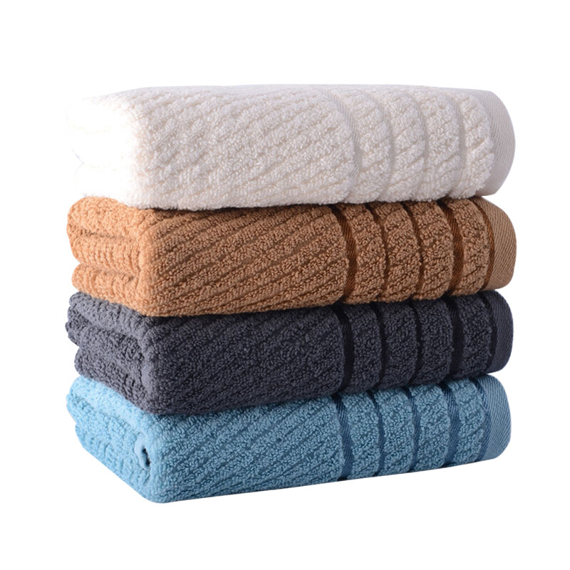 Jiabai towel four pack all cotton thickened absorbent quick drying long voyage face towel grey / coffee / Blue / Beige (34 * 74cm / 100g / piece * 4)