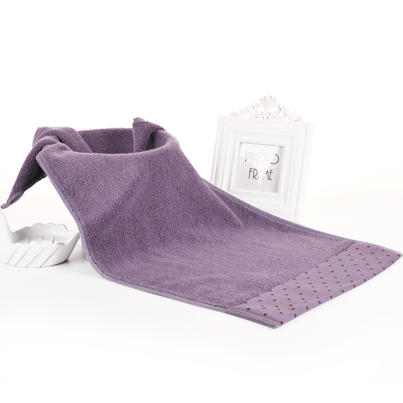 Bamboo brocade towel bath towel bamboo fiber combing thickened absorbent adult large towel face wash towel 34 × 76cm 130g / strip purple