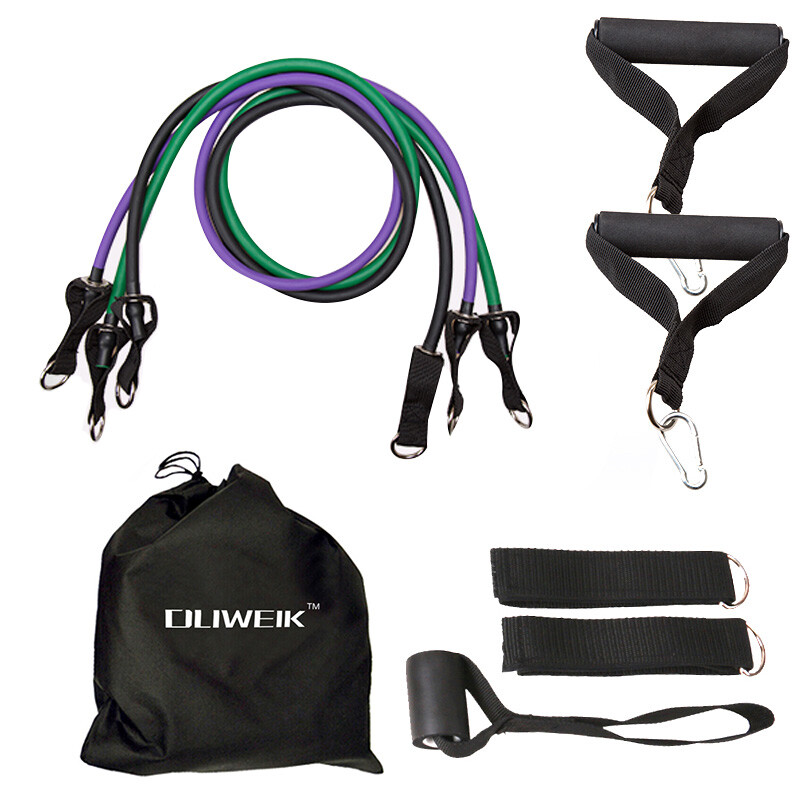 Dewey Clary rope fitness men's strength training elastic band chest muscle sports equipment household women's chest expander elastic rope 9-piece set