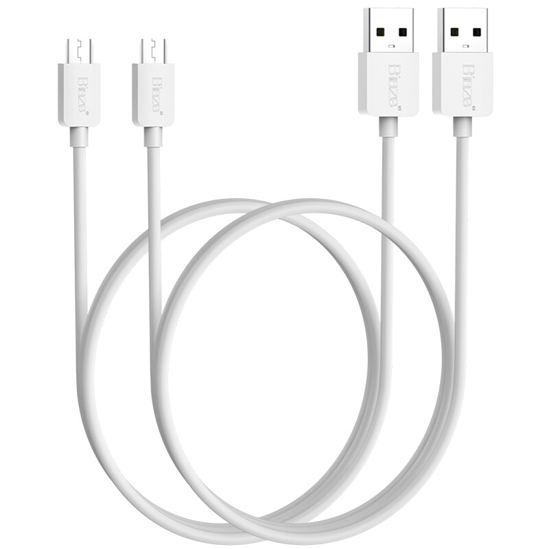 [2-Pack] biaze micro USB Android interface mobile phone data cable / charger cable 1m white, supported by Samsung Xiaomi Huawei Meizu K5