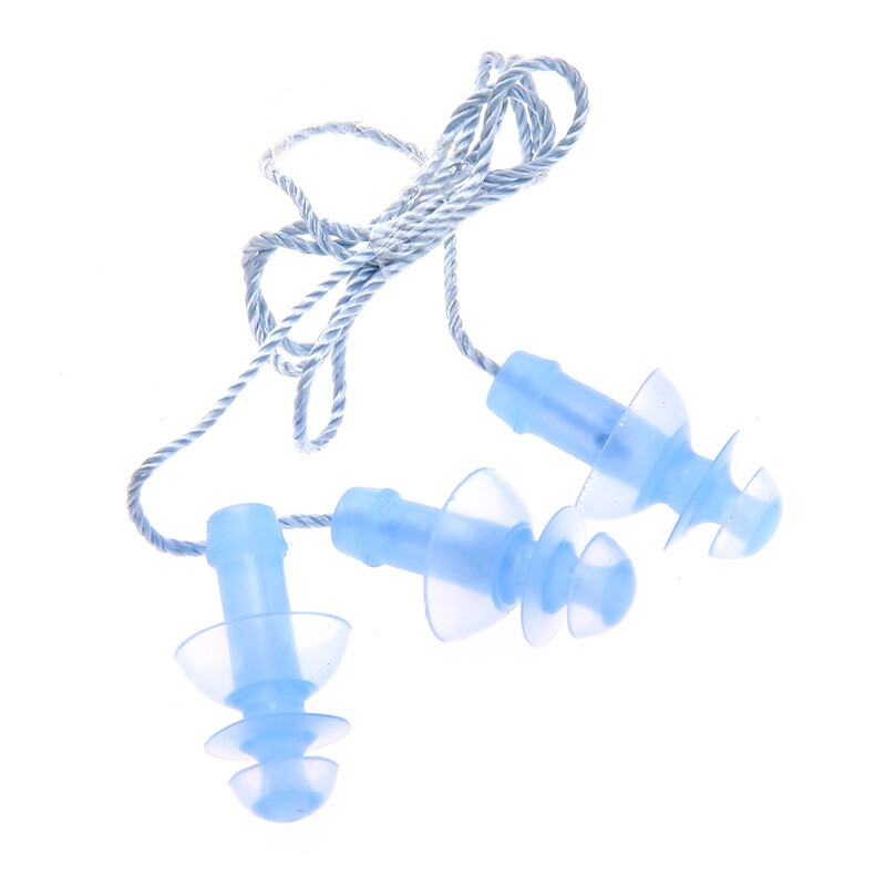 Yingfa swimming earplugs silicone swimming rope spiral earplugs soft and comfortable professional swimming equipment blue
