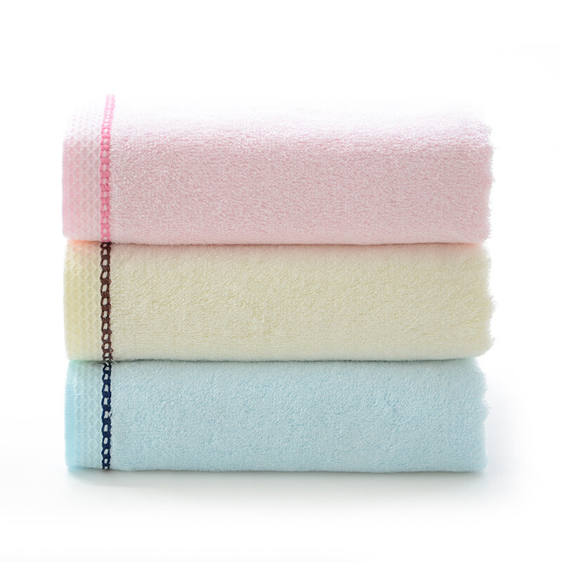 Bamboo towel bath towel bamboo fiber face washing towel bamboo charcoal face towel color edge plain color three pack 100g / piece 34 * 70cm