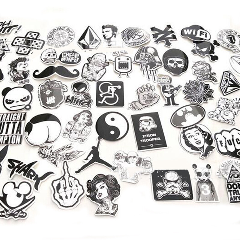 Xinqin transparent traceless tide brand suitcase sticker skateboard pull rod trunk car sticker waterproof removable graffiti sticker 60 sheets without heavy sample
