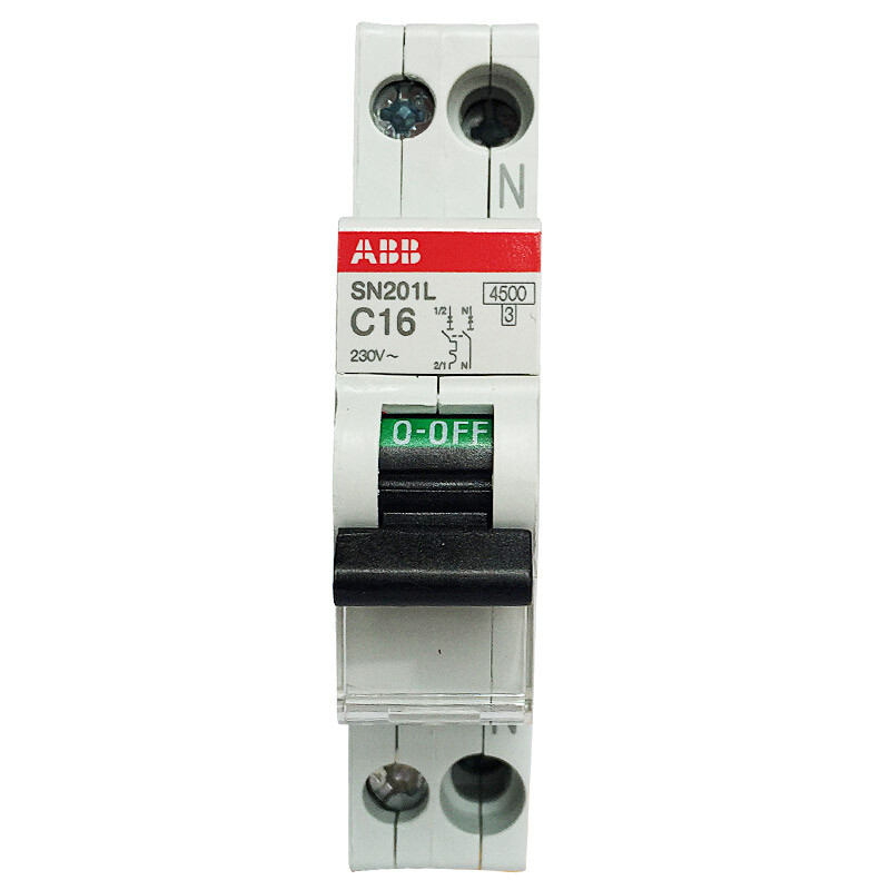 ABB imported circuit breaker 1p + n 16A air switch compact miniature air switch double in and double out sn201l-c16