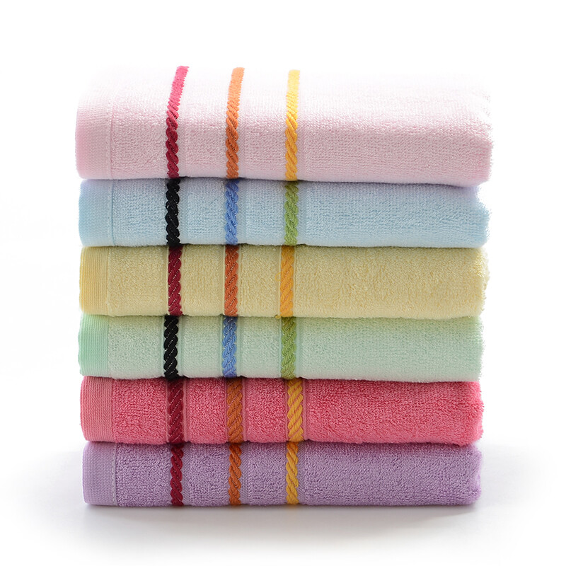 Bamboo 100 bamboo fiber towel soft and absorbent bamboo charcoal face wash towel color strip mixed color six pack