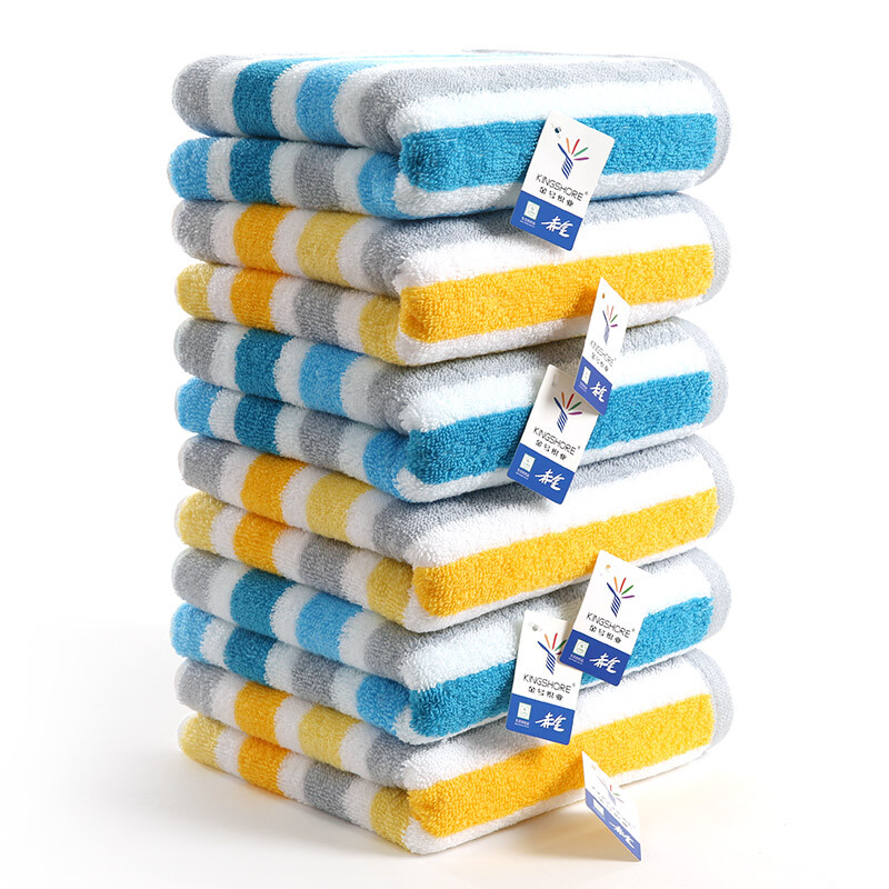 Gold cotton towel ga1105 satin towel yellow and blue mixed color 6 pack 68 * 34cm 92g / piece