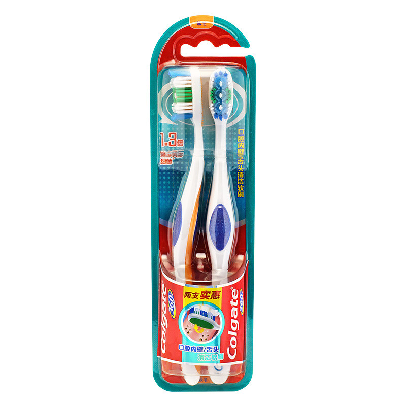 Colgate 360 ° full oral cleaning toothbrush × 2 (buy one get one free) (random distribution of color)