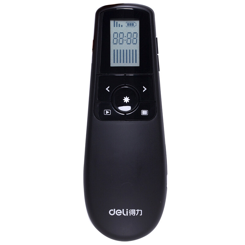 Deli 2804 LCD rechargeable page turning pen / ppt page turning pen / laser page turning pen / wireless demonstrator empty green light