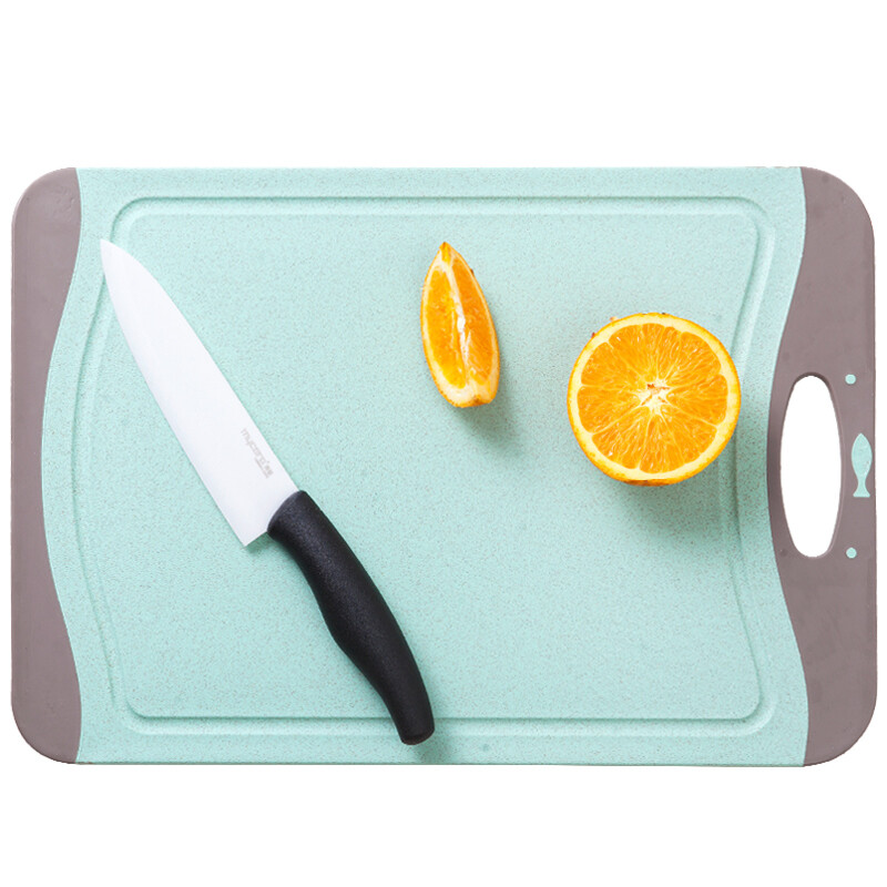 Asto rice husk chopping board antiskid chopping board wheat fiber chopping board baby auxiliary food chopping board green small (31 * 22 * 0.8cm)